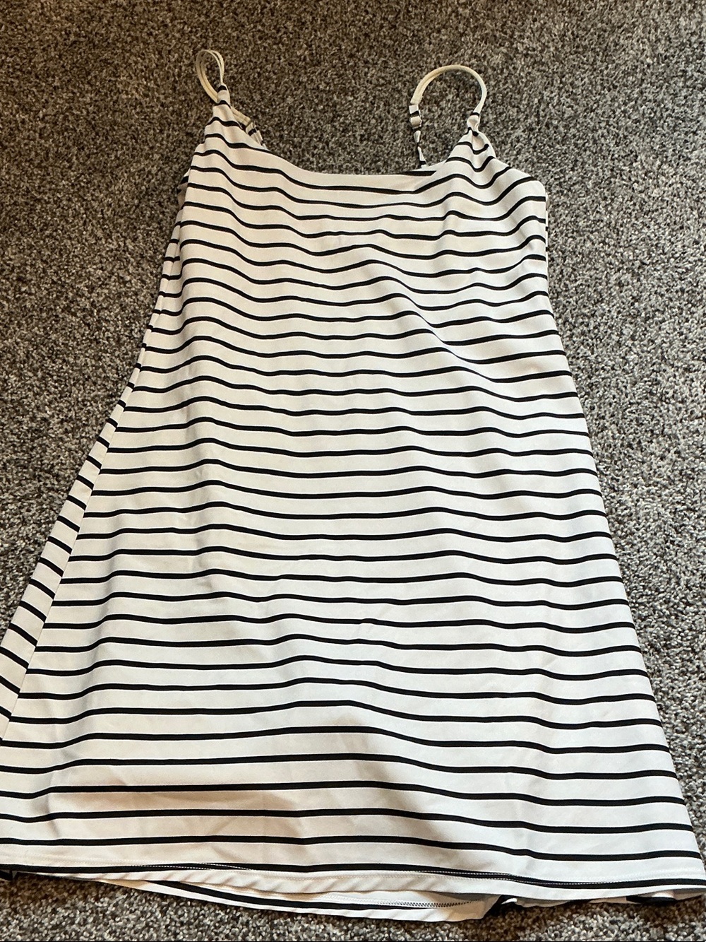 Abercrombie & Fitch Black and White Striped A-Line dress with shorts